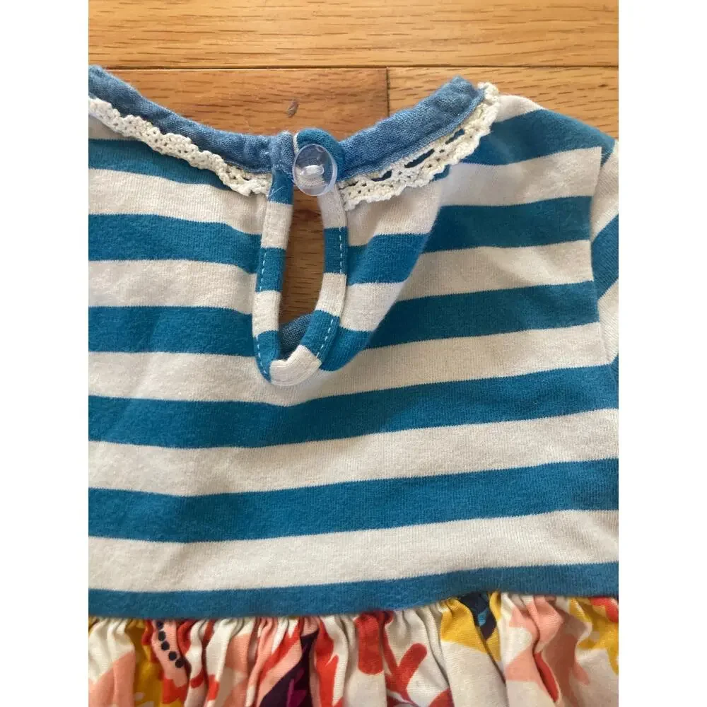 Counting Daisies Baby Girl Floral Stripe Crochet Cotton Dress 6 Months - Picture 7 of 8